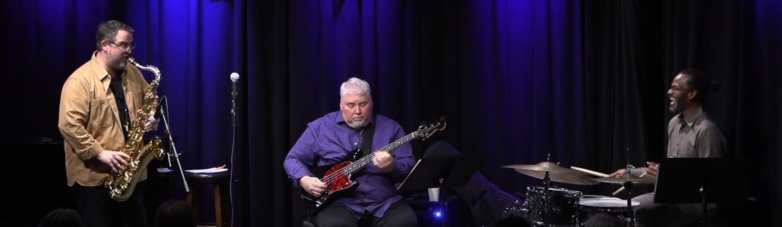 Denty Westlake on stage with Kobie Watkins on drums